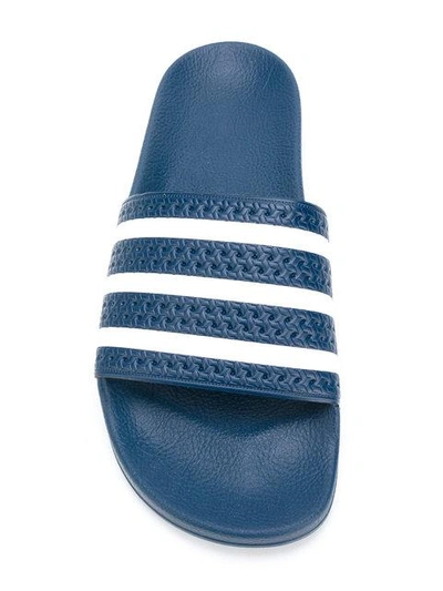Adidas Originals Adilette Stripe Sport Slide In Blue