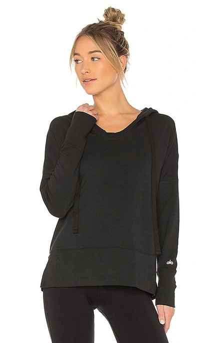 Shop Alo Yoga Fluid Tunic Long Sleeve Top In Black