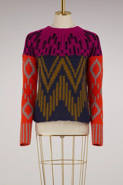 Shop Kenzo Wool Sweater In Pale Khaki