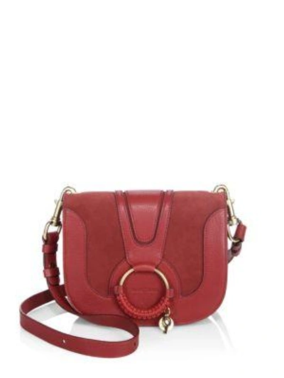 Shop See By Chloé Hana Small Leather & Suede Crossbody Bag In Acerola