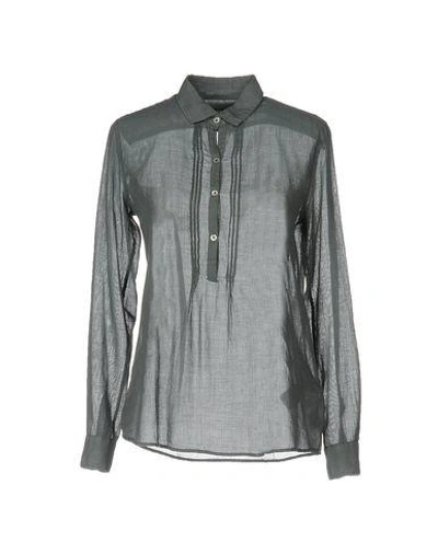 Shop Massimo Alba Solid Color Shirts & Blouses In Lead