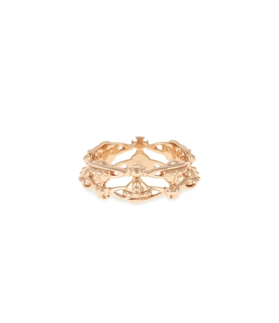 Shop Vivienne Westwood Sterling Silver Notting Hill Ring Pink Gold Size Xxs