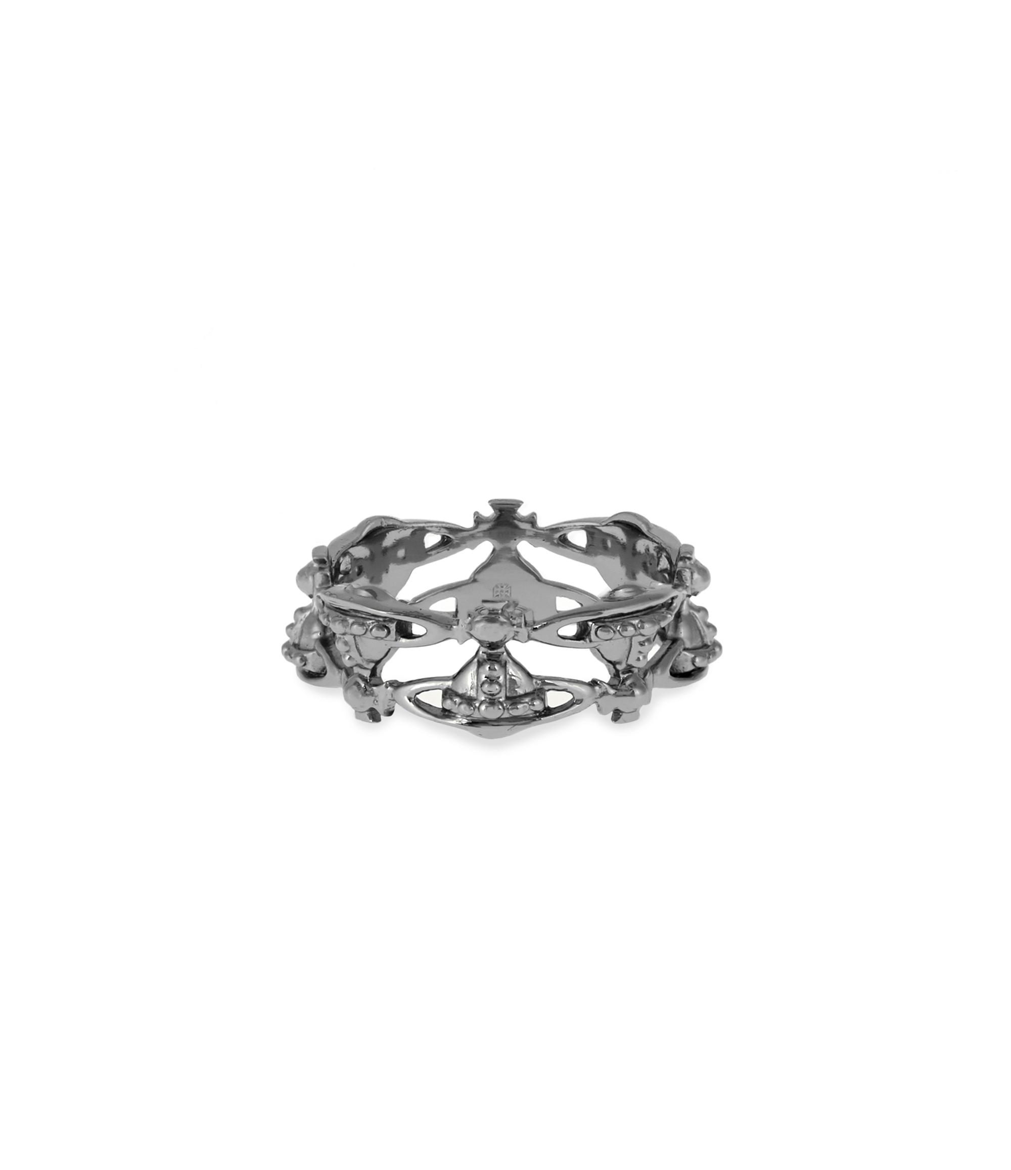 Vivienne Westwood Sterling Silver Notting Hill Ring Gunmetal Size Xs In Ruthenium ModeSens