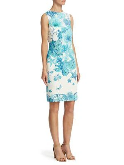 Shop Roberto Cavalli Coral Reef Dress In Turquoise