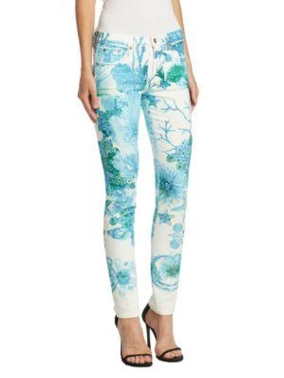 Shop Roberto Cavalli Coral Reef Jeans In Turquoise