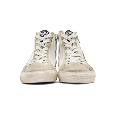 Shop Golden Goose White Slide High-top Sneakers