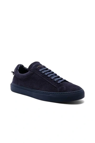 Shop Givenchy Tonal Suede Urban Tie Knot Sneakers In Blue. In Navy
