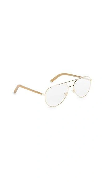 Shop Super Sunglasses Numero 34 Glasses In Gold/clear