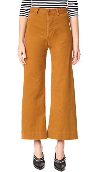 Shop Emerson Thorpe Ryan High Waisted Wide Leg Pants In Tobacco