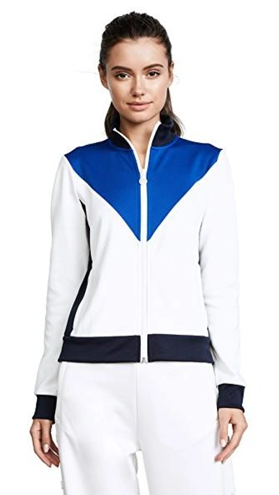 Shop Tory Sport Chevron Track Jacket In Snow White