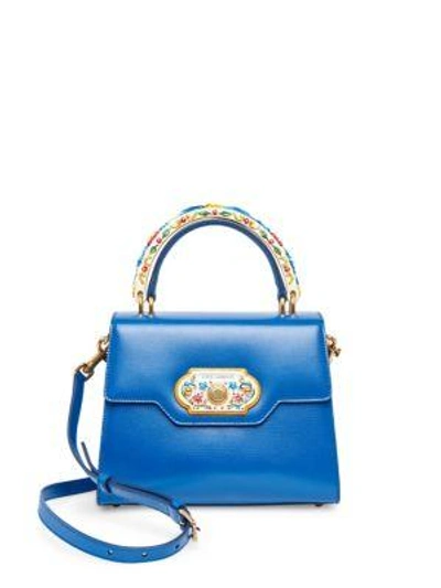Shop Dolce & Gabbana Maiolica Welcome Bag In Royal Blue