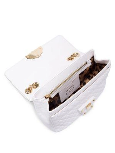 Shop Dolce & Gabbana Lucia Quilted Leather Clutch In White
