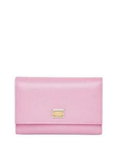 Shop Dolce & Gabbana Continental Tri-fold Wallet In Pink