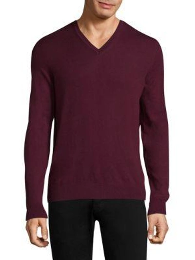 Shop Burberry Randolf V-neck Sweater In Claret