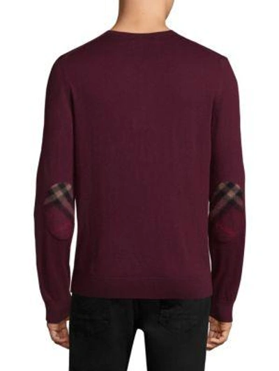 Shop Burberry Randolf V-neck Sweater In Claret