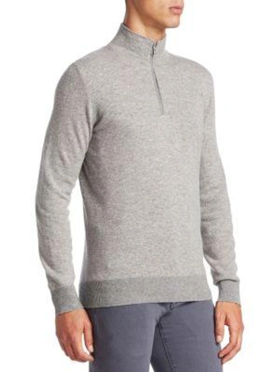 Shop Loro Piana Roadster Cashmere Half Zip Sweater In Acorn