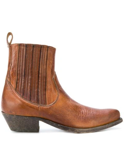 Shop Golden Goose Pleat Detail Ankle Boots