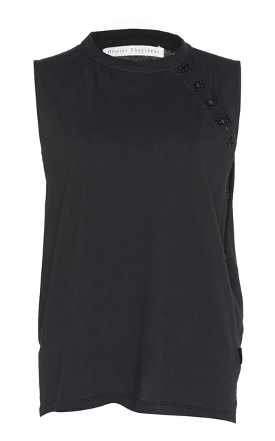 Shop Olivier Theyskens Raglan Sleeve Tank Top In Black