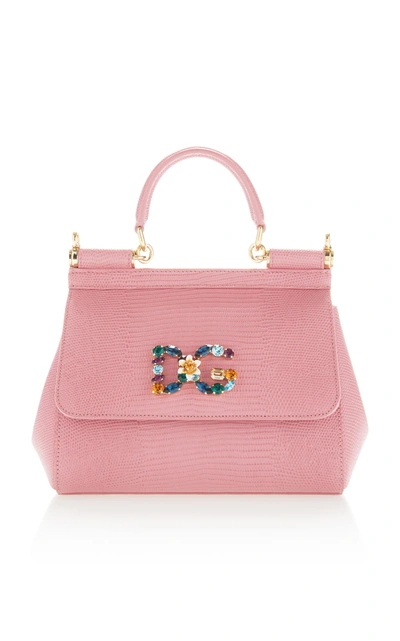 Shop Dolce & Gabbana Leather Shoulder Bag In Pink