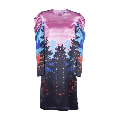 Shop Msgm Forest Dress In Rose