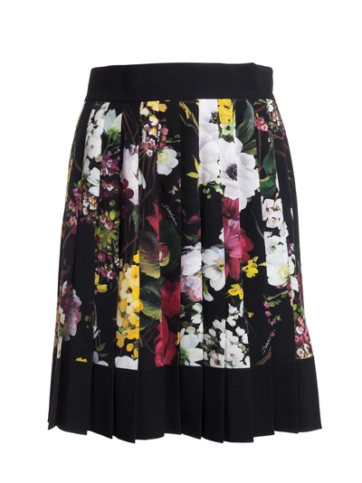 Shop Dolce & Gabbana Floral Print Pleated Skirt