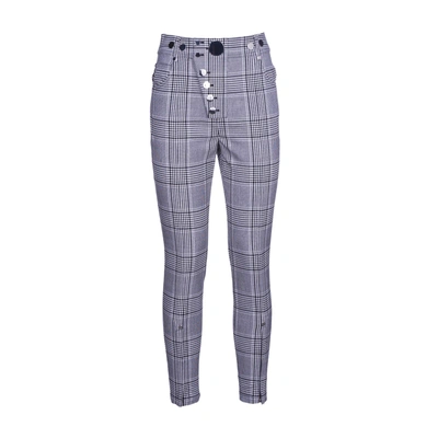 Shop Alexander Wang Check Skinny Cropped Trousers In Grey Check