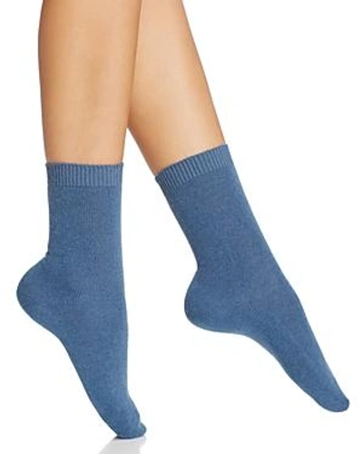 Shop Falke Cosy Mid-calf Socks In Baltic Blue