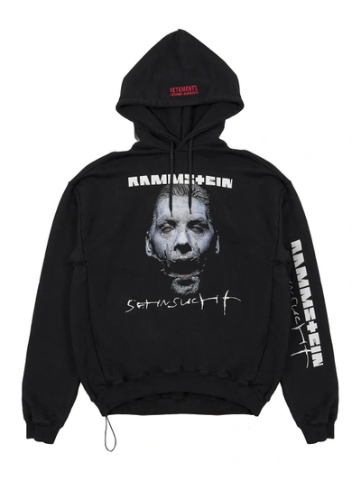 Vetements Rammstein Oversized Printed Cotton blend Jersey Hoodie
