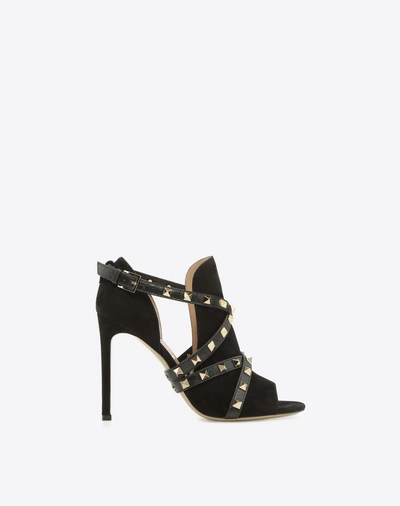 Shop Valentino Studwrap Open-toe Ankle Boot In Black