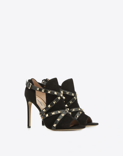 Shop Valentino Studwrap Open-toe Ankle Boot In Black