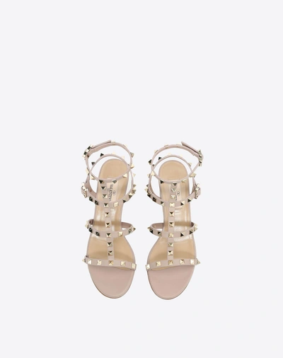 Shop Valentino Garavani Rockstud Caged Sandal 60mm In Poudre