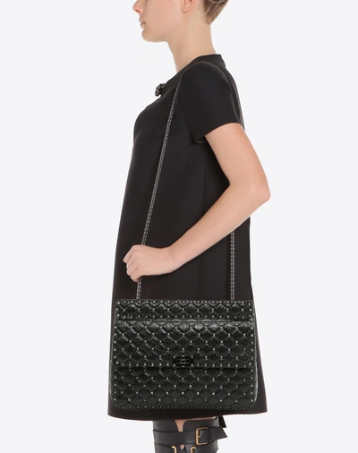 Shop Valentino Garavani Rockstud Spike Chain Bag In Black
