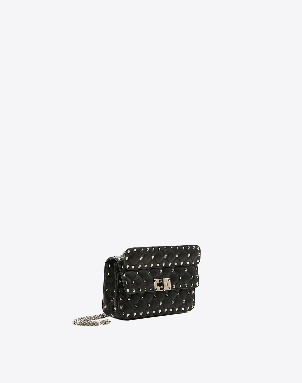 Valentino Garavani Small Crinkled Lambskin Rockstud Spike Bag In Black ModeSens