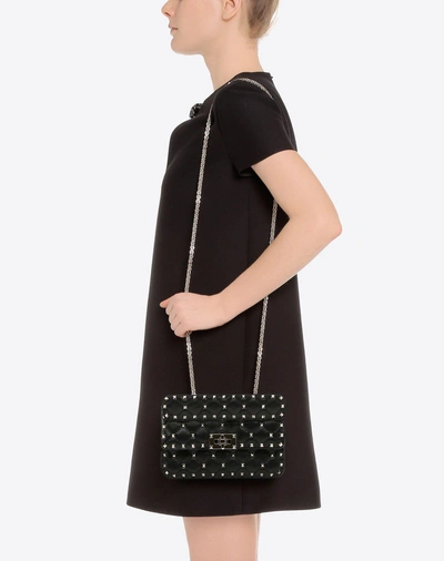 Shop Valentino Garavani Rockstud Spike Small Chain Bag In Black