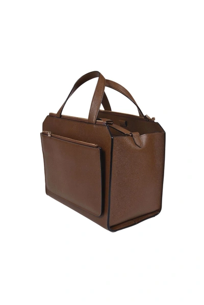 Shop Valextra Passepartout Medium Bag In Cm Caramel