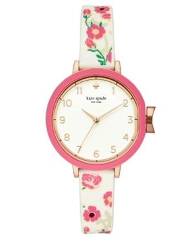Shop Kate Spade New York Women's Park Row Floral Silicone Strap Watch 34mm