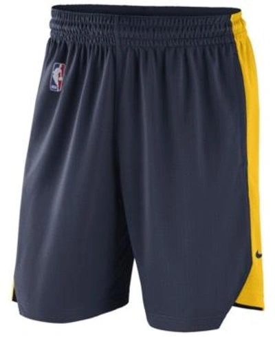 Shop Nike Men's Denver Nuggets Practice Shorts In Navy/yellow