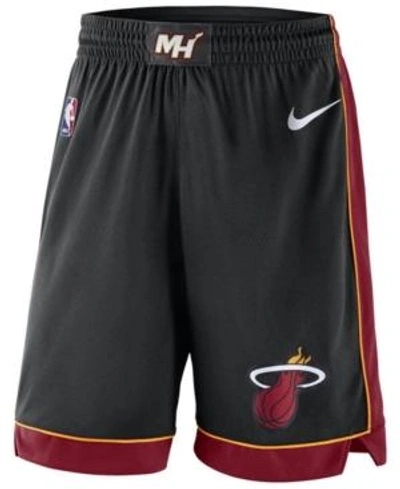 Shop Nike Men's Miami Heat Icon Swingman Shorts In Black/red