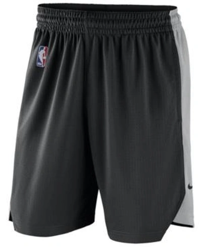 Shop Nike Men's San Antonio Spurs Practice Shorts In Black/silver