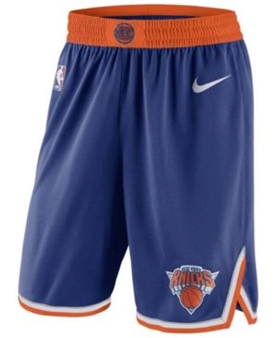 Shop Nike Men's New York Knicks Icon Swingman Shorts In Blue/orange