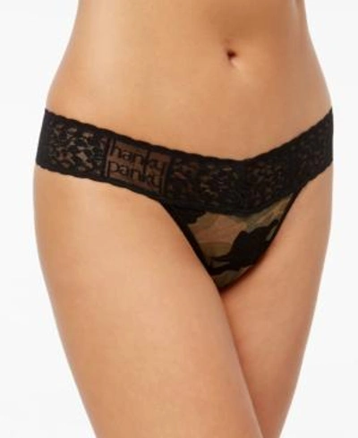 Shop Hanky Panky Signature Low-rise Lace Thong 641584 In Multi