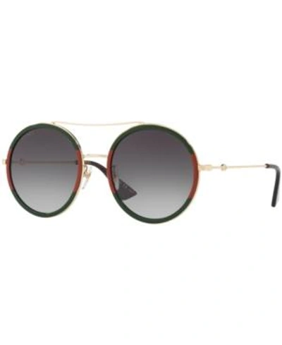 Shop Gucci Sunglasses, Gg0061s In Tortoise/blue Gradient