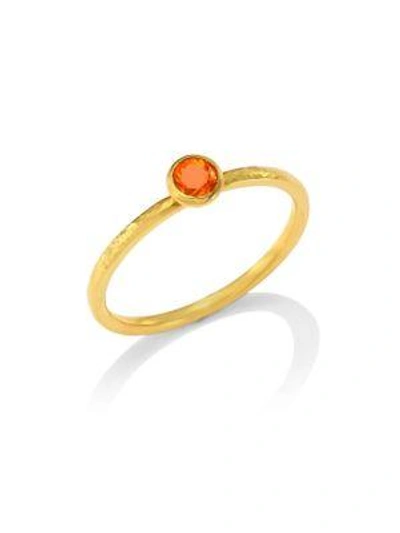 Shop Gurhan Delicate Hue Poppy Topaz Stacking Ring In Yellow Gold