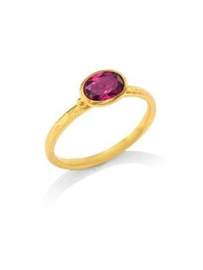Shop Gurhan Women's Delicate Hue Pink Tourmaline Stacking Ring In Yellow Gold