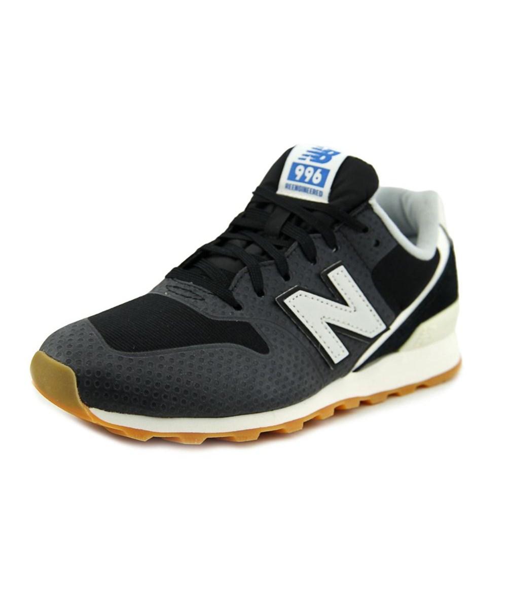 New Balance Wr996 Women D Round Toe Leather Black Sneakers | ModeSens