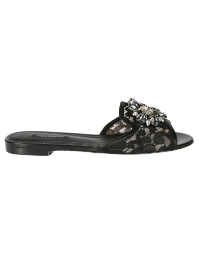 Shop Dolce & Gabbana Bianca Flat Sandals