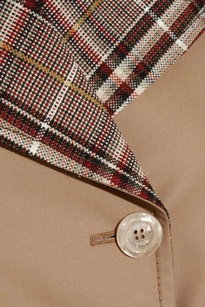 Shop Gucci Appliquéd Cotton-blend Gabardine Trench Coat In Sand