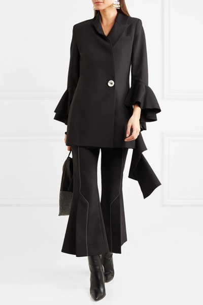 ELLERY FORSAKEN RUFFLED CREPE BLAZER 