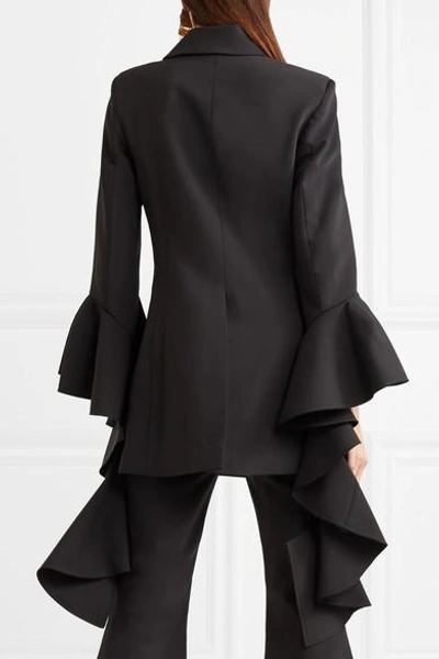 ELLERY FORSAKEN RUFFLED CREPE BLAZER 