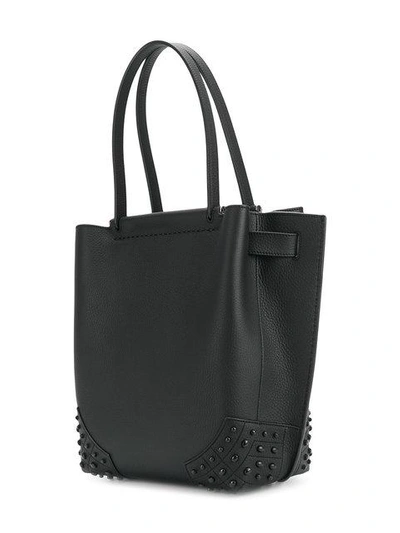 Shop Tod's Tonal Stud Detail Tote - Black